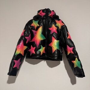 Beyond the Stars Puffer Jacket - Ombré by Club Exx (Dolls Kill)